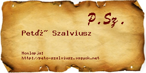 Pető Szalviusz névjegykártya